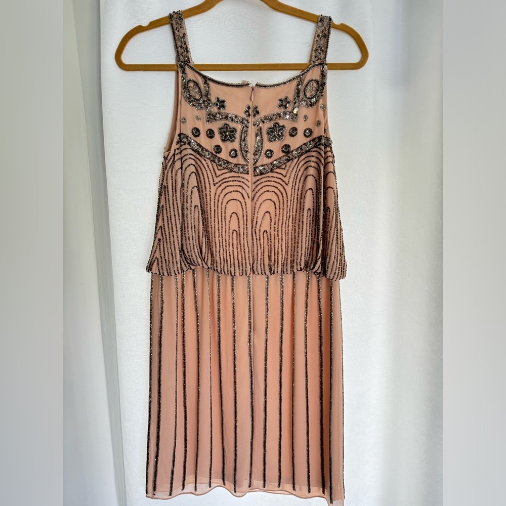 Cache Pink beaded wedding guest dress